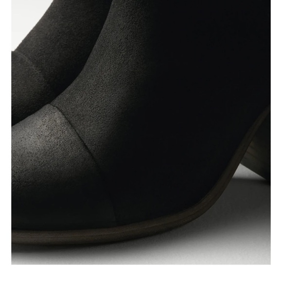Rag and Bone Margot booties black leather suede size 37 1/2 zipper chunky heels - Picture 3 of 16